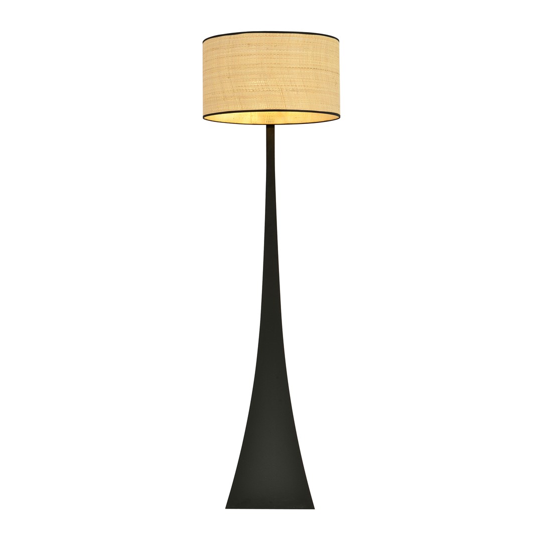Emibig Podna lampa ESTRELLA 230V 15W MAX LED E27 Čelik/ Tkanina Crna - Slika 2