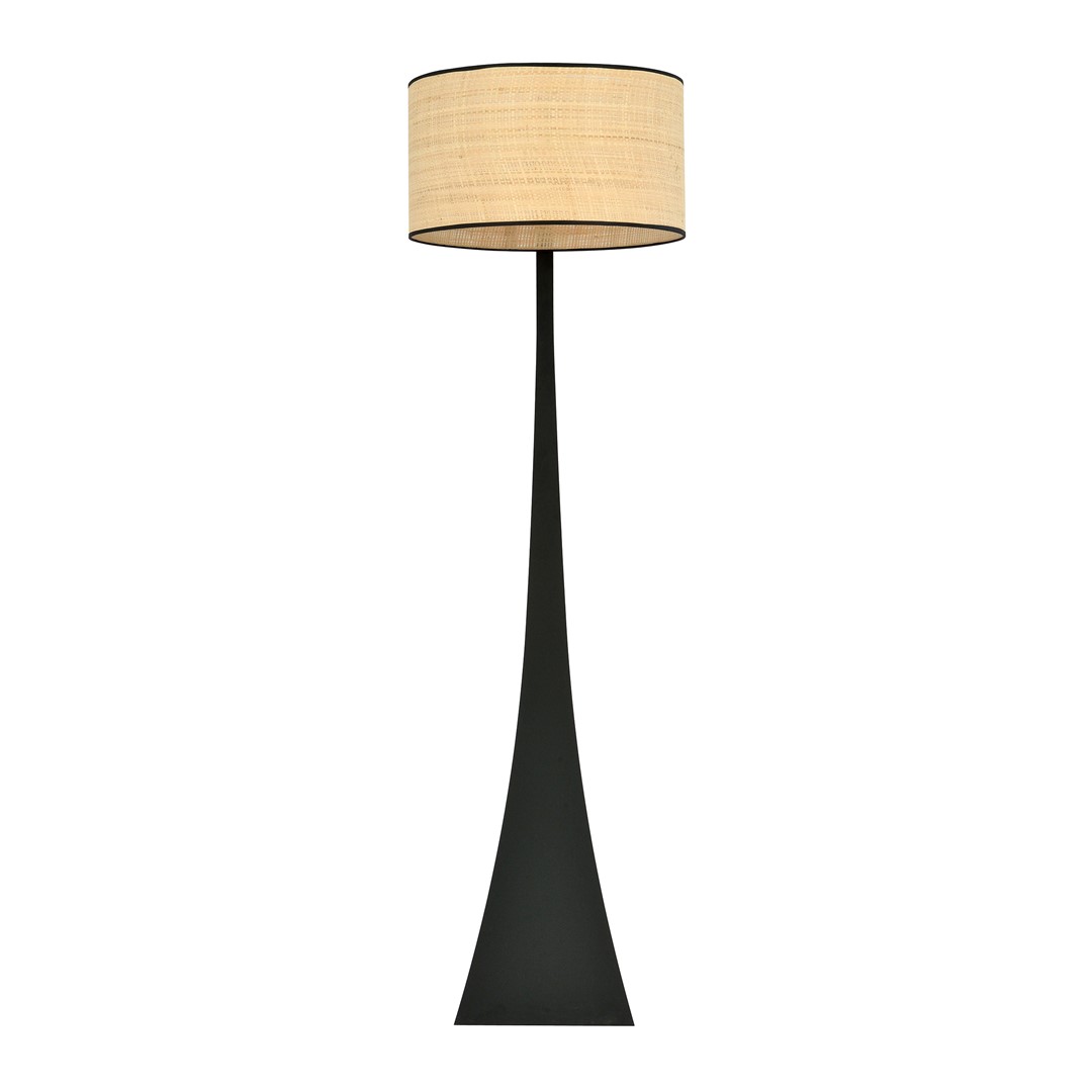 Emibig Podna lampa ESTRELLA 230V 15W MAX LED E27 Čelik/ Tkanina Crna - Slika 3