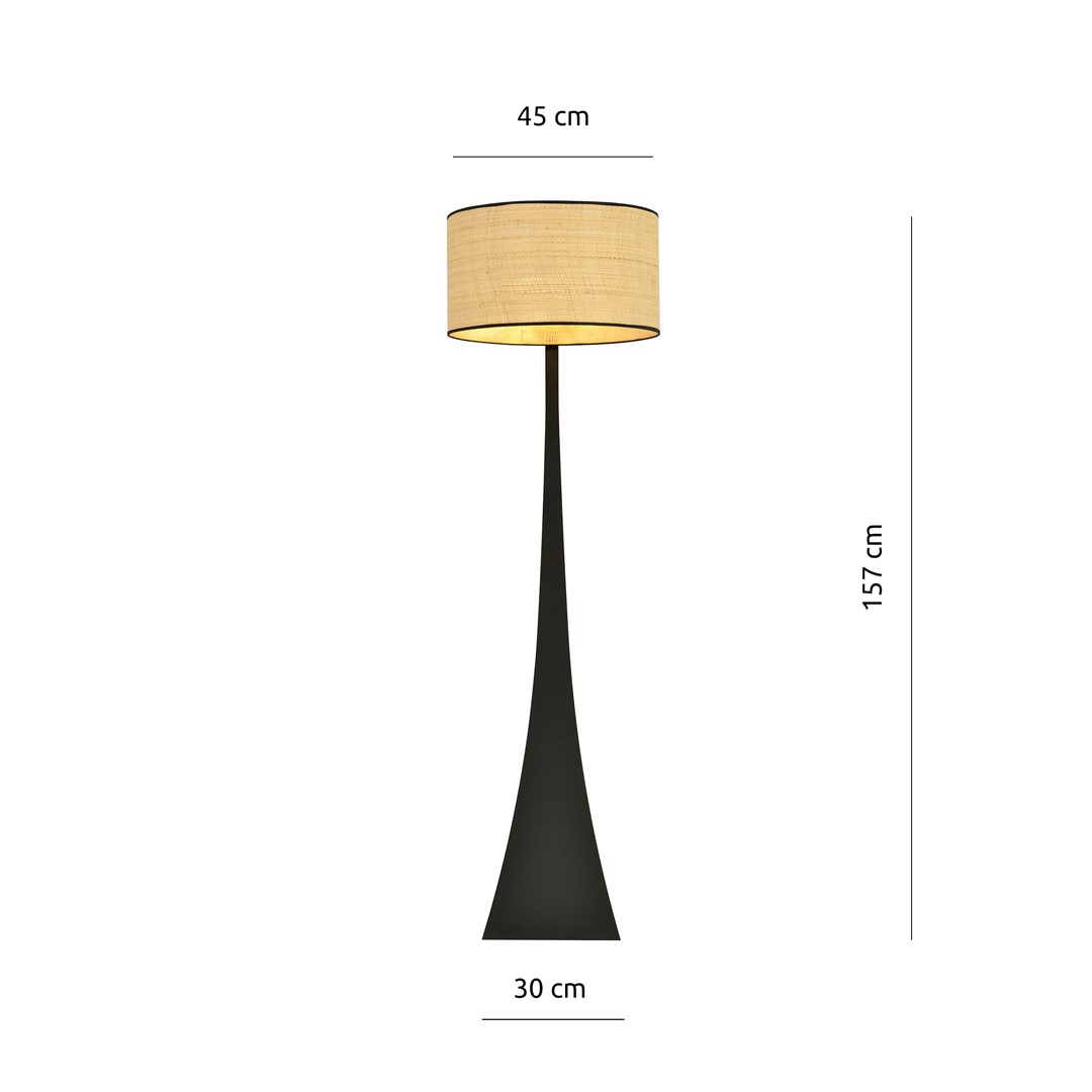 Emibig Podna lampa ESTRELLA 230V 15W MAX LED E27 Čelik/ Tkanina Crna - Slika 8