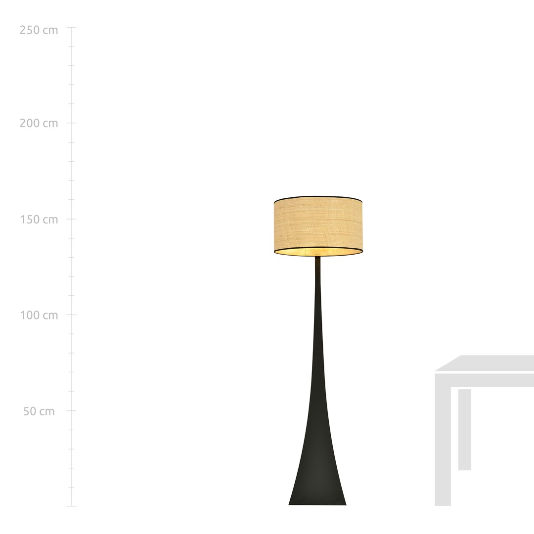 Emibig Podna lampa ESTRELLA 230V 15W MAX LED E27 Čelik/ Tkanina Crna - Slika 9