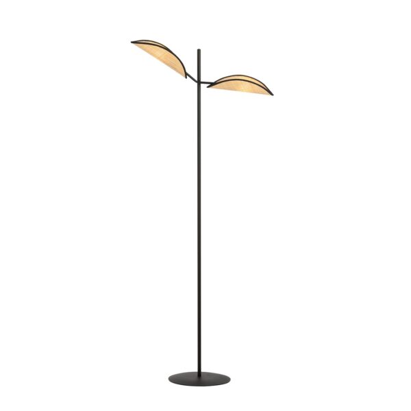 Emibig Podna lampa VENE 230V 10W MAX LED E14 Čelik/ Tkanina Crna