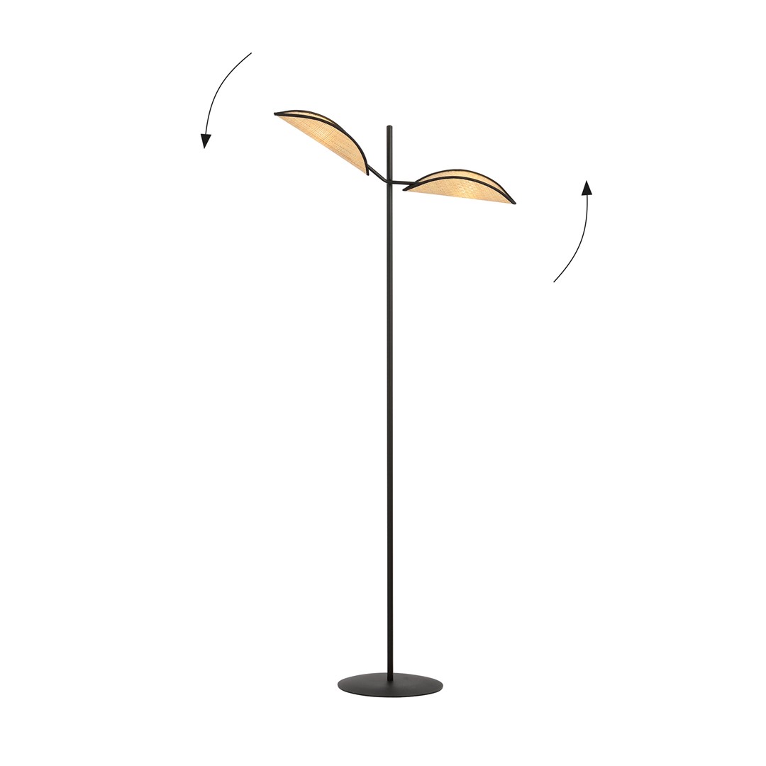 Emibig Podna lampa VENE 230V 10W MAX LED E14 Čelik/ Tkanina Crna - Slika 3