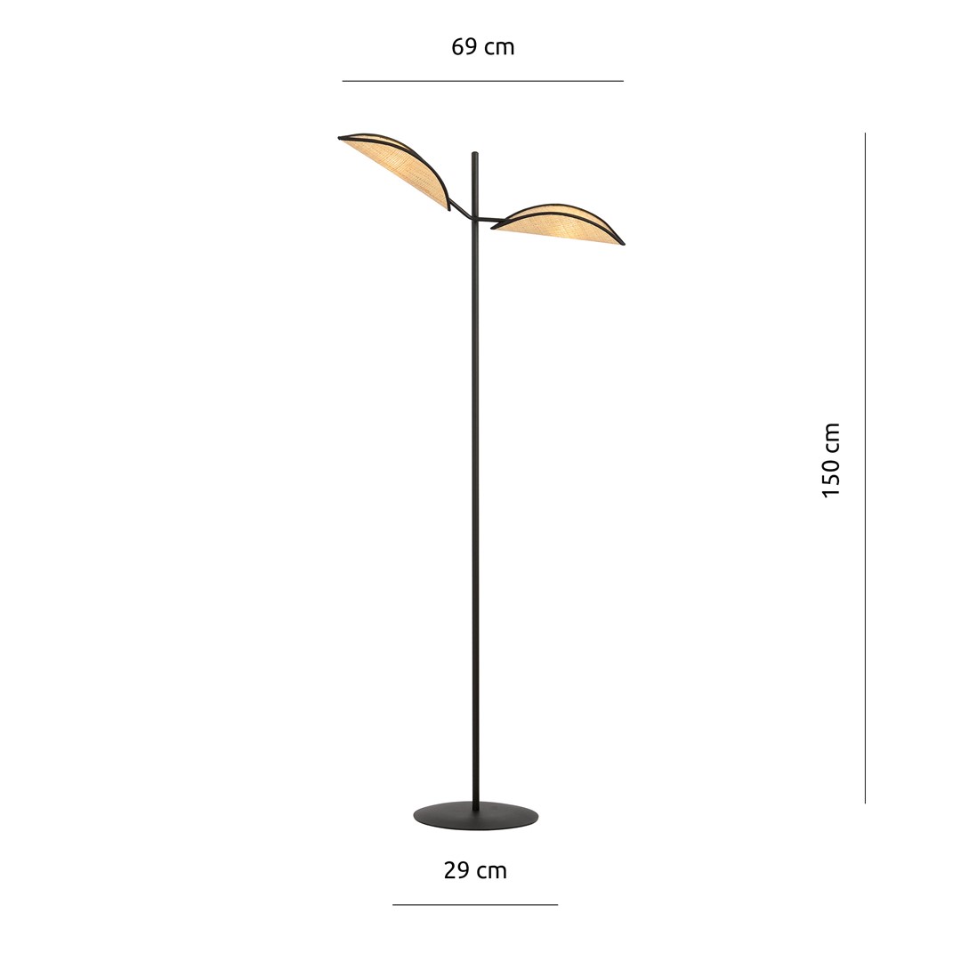 Emibig Podna lampa VENE 230V 10W MAX LED E14 Čelik/ Tkanina Crna - Slika 4