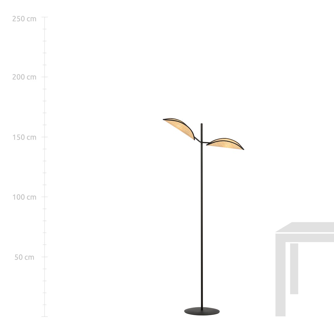 Emibig Podna lampa VENE 230V 10W MAX LED E14 Čelik/ Tkanina Crna - Slika 5