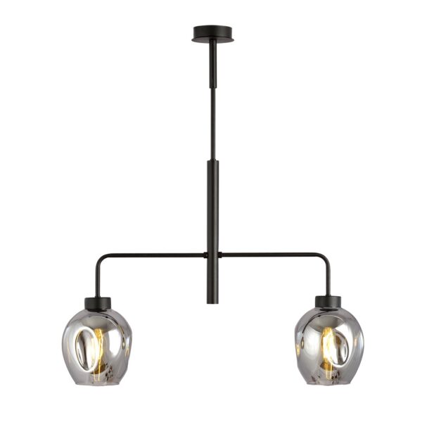 Emibig Visilica LUKKA 230V 15W MAX LED E27 Čelik/ Staklo Crna