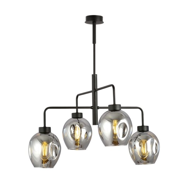 Emibig Visilica LUKKA 230V 15W MAX LED E27 Čelik/ Staklo Crna