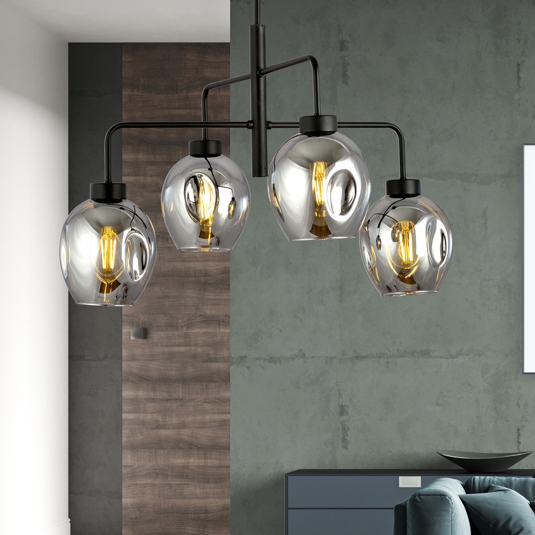 Emibig Visilica LUKKA 230V 15W MAX LED E27 Čelik/ Staklo Crna - Slika 3