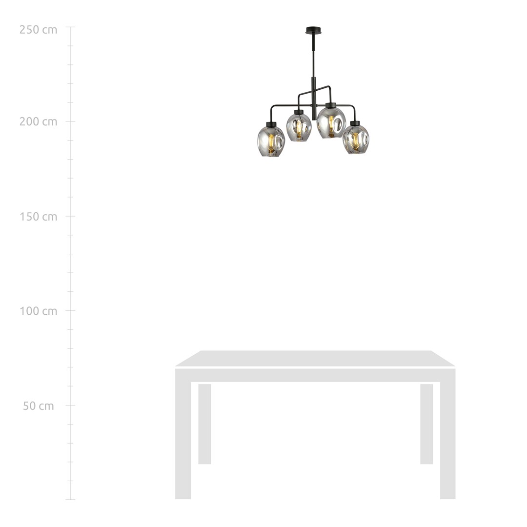 Emibig Visilica LUKKA 230V 15W MAX LED E27 Čelik/ Staklo Crna - Slika 8