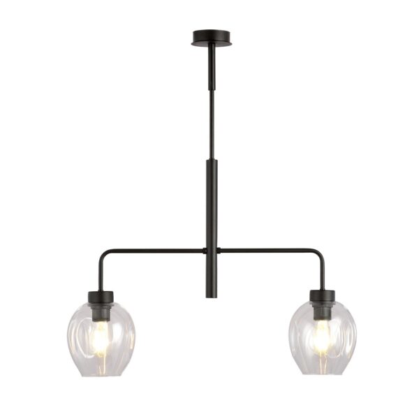 Emibig Visilica LUKKA 230V 15W MAX LED E27 Čelik/ Staklo Crna