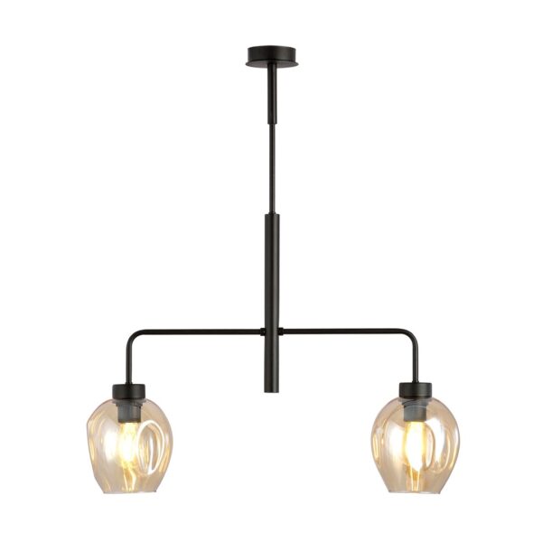 Emibig Visilica LUKKA 230V 15W MAX LED E27 Čelik/ Staklo Crna