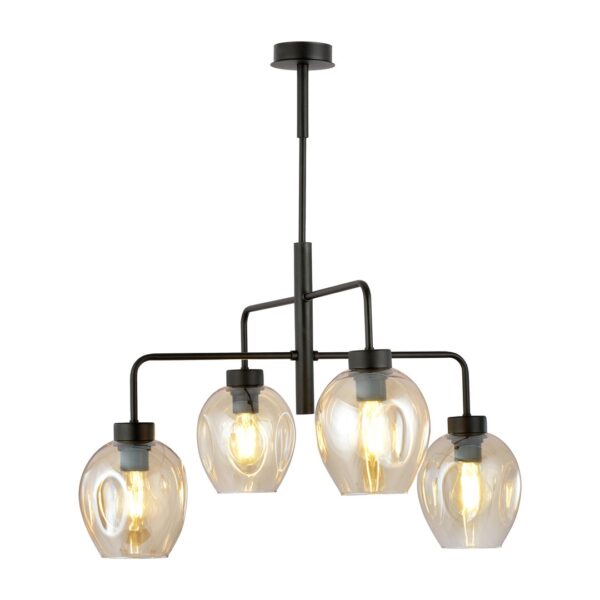 Emibig Visilica LUKKA 230V 15W MAX LED E27 Čelik/ Staklo Crna