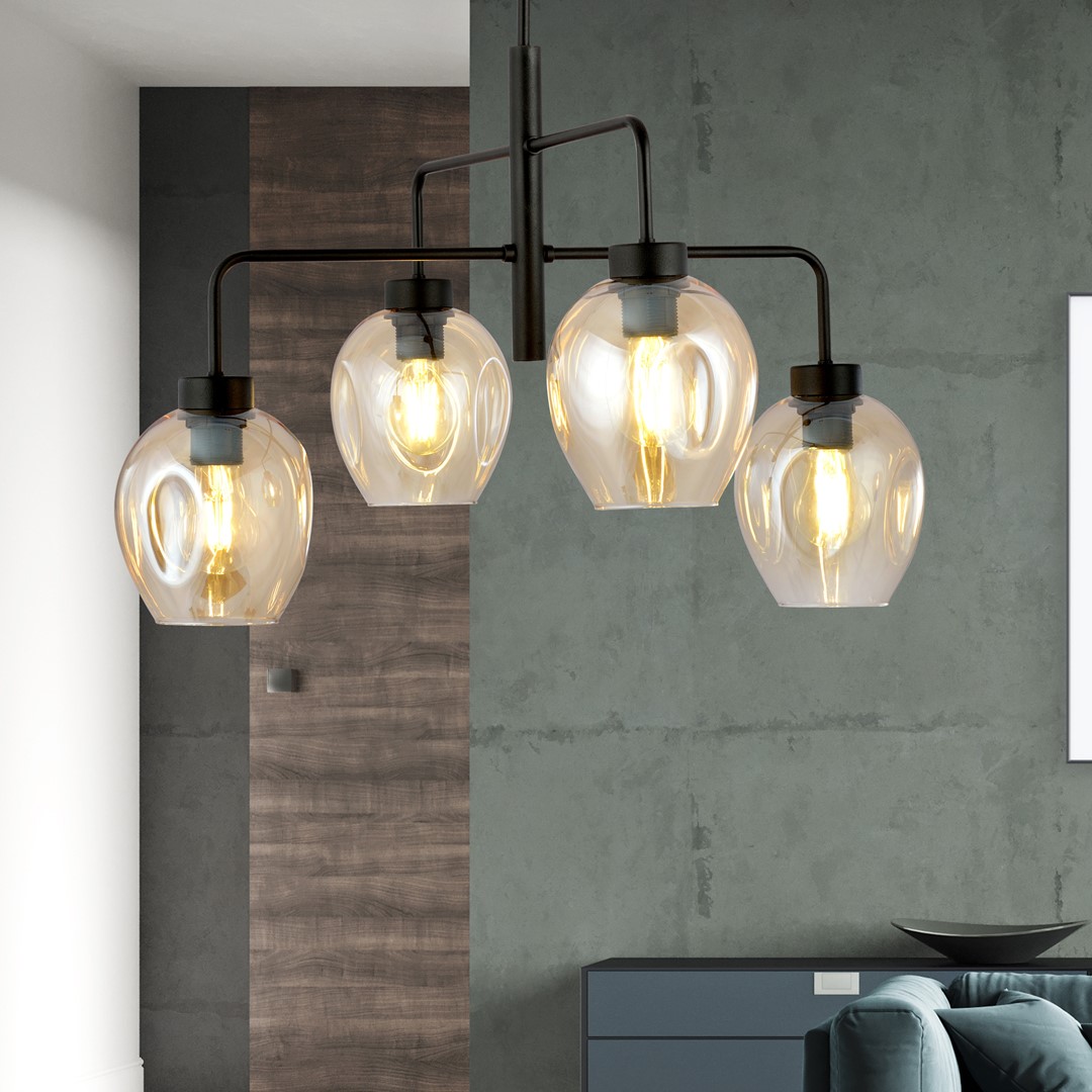 Emibig Visilica LUKKA 230V 15W MAX LED E27 Čelik/ Staklo Crna - Slika 3