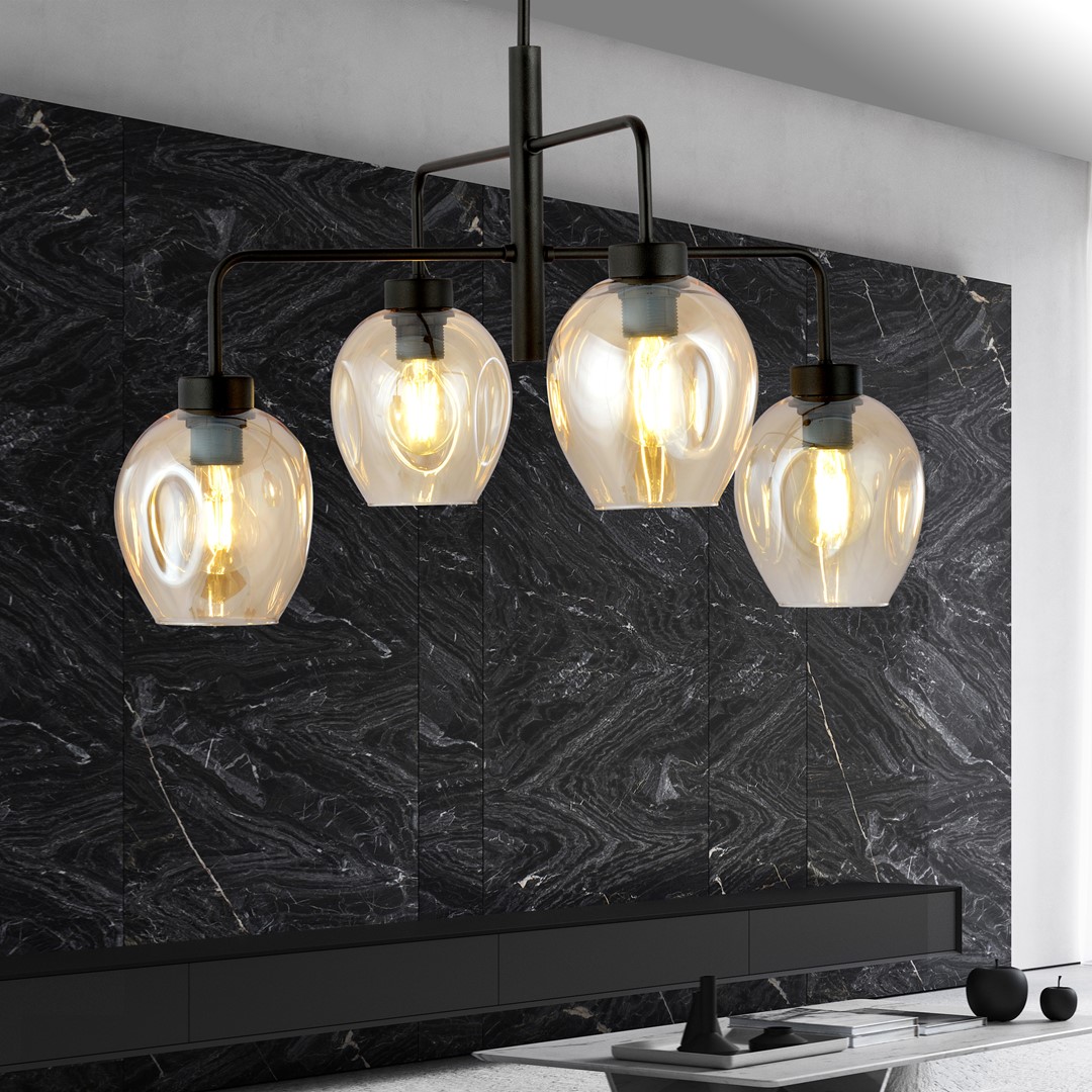 Emibig Visilica LUKKA 230V 15W MAX LED E27 Čelik/ Staklo Crna - Slika 4