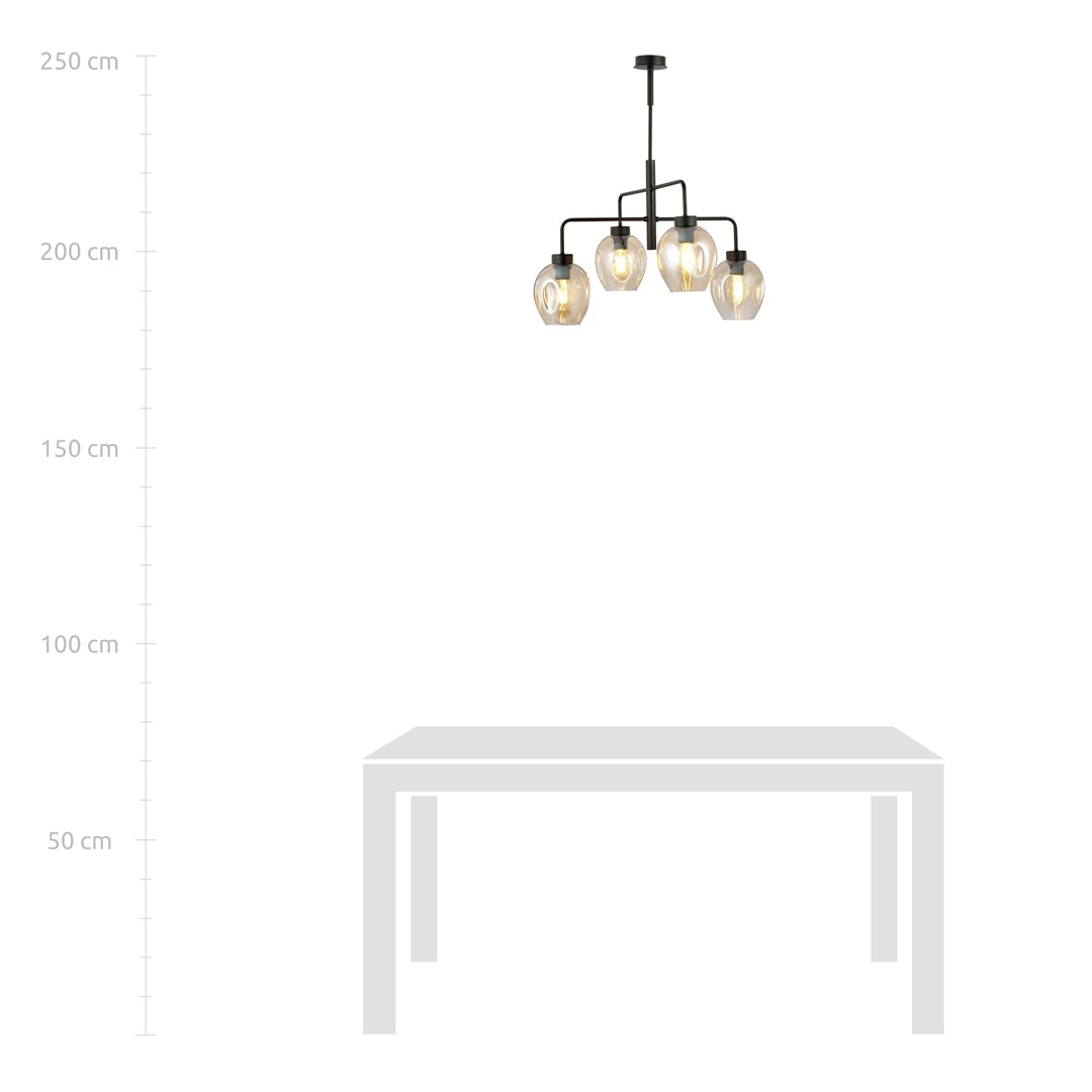 Emibig Visilica LUKKA 230V 15W MAX LED E27 Čelik/ Staklo Crna - Slika 8