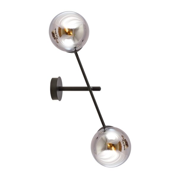 Emibig Zidna lampa LINEAR 230V 10W MAX LED E14 Čelik/ Staklo Crna