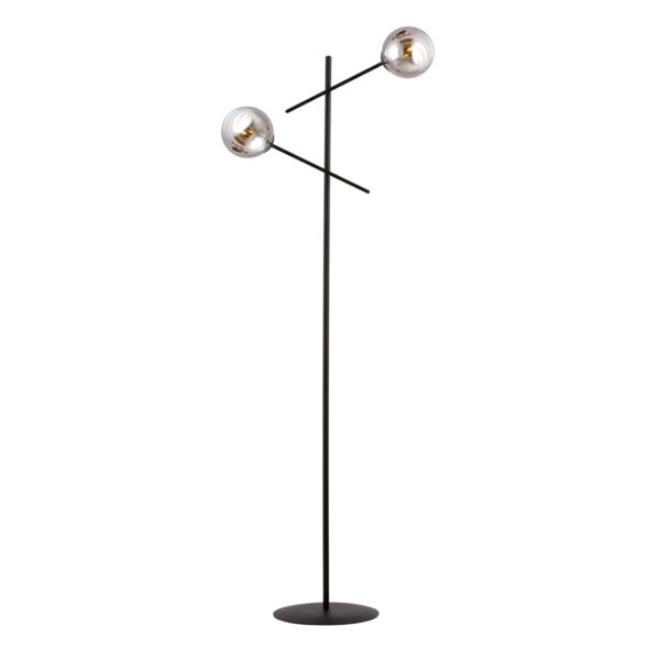 Emibig Podna lampa LINEAR 230V 10W MAX LED E14 Čelik/ Staklo Crna