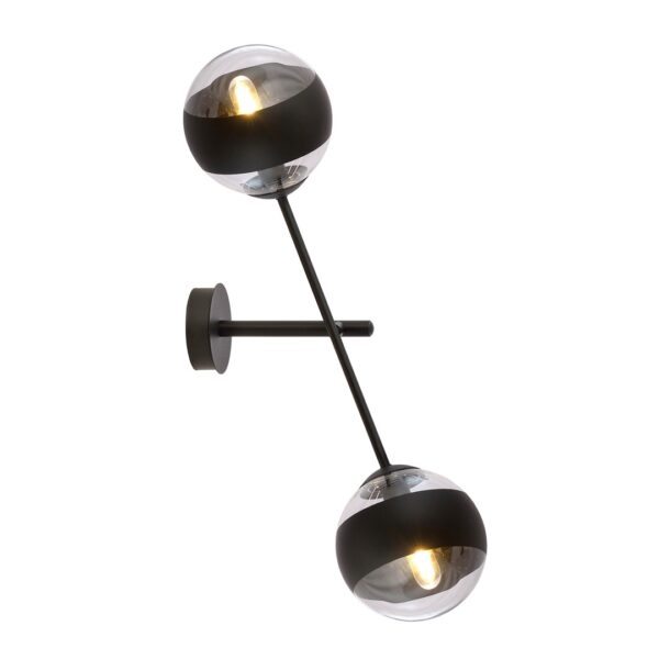 Emibig Zidna lampa LINEAR 230V 10W MAX LED E14 Čelik/ Staklo Crna