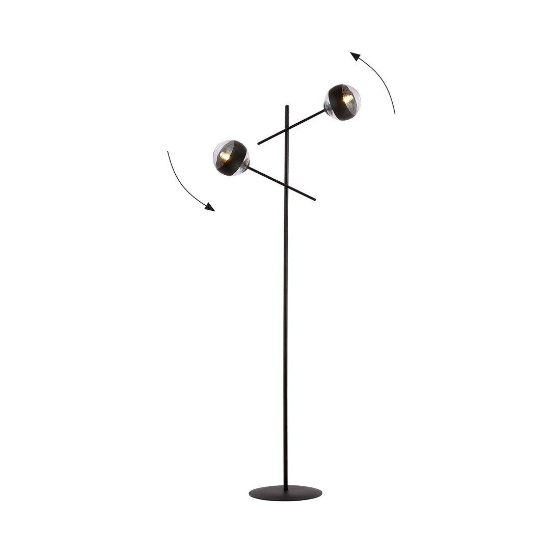 Emibig Podna lampa LINEAR 230V 10W MAX LED E14 Čelik/ Staklo Crna - Slika 3