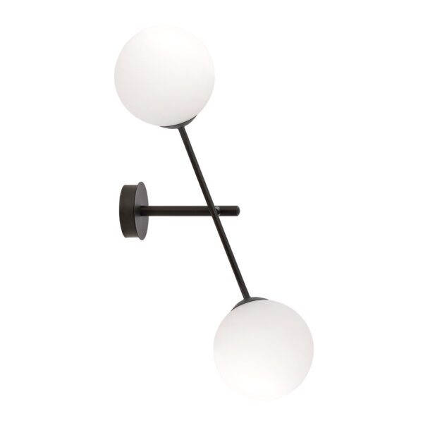 Emibig Zidna lampa LINEAR 230V 10W MAX LED E14 Čelik/ Staklo Crna