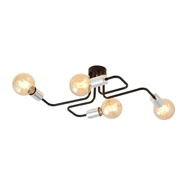 Emibig Stropna svjetiljka VEKEN 230V 15W MAX LED E27 Čelik Crna/ Srebrna