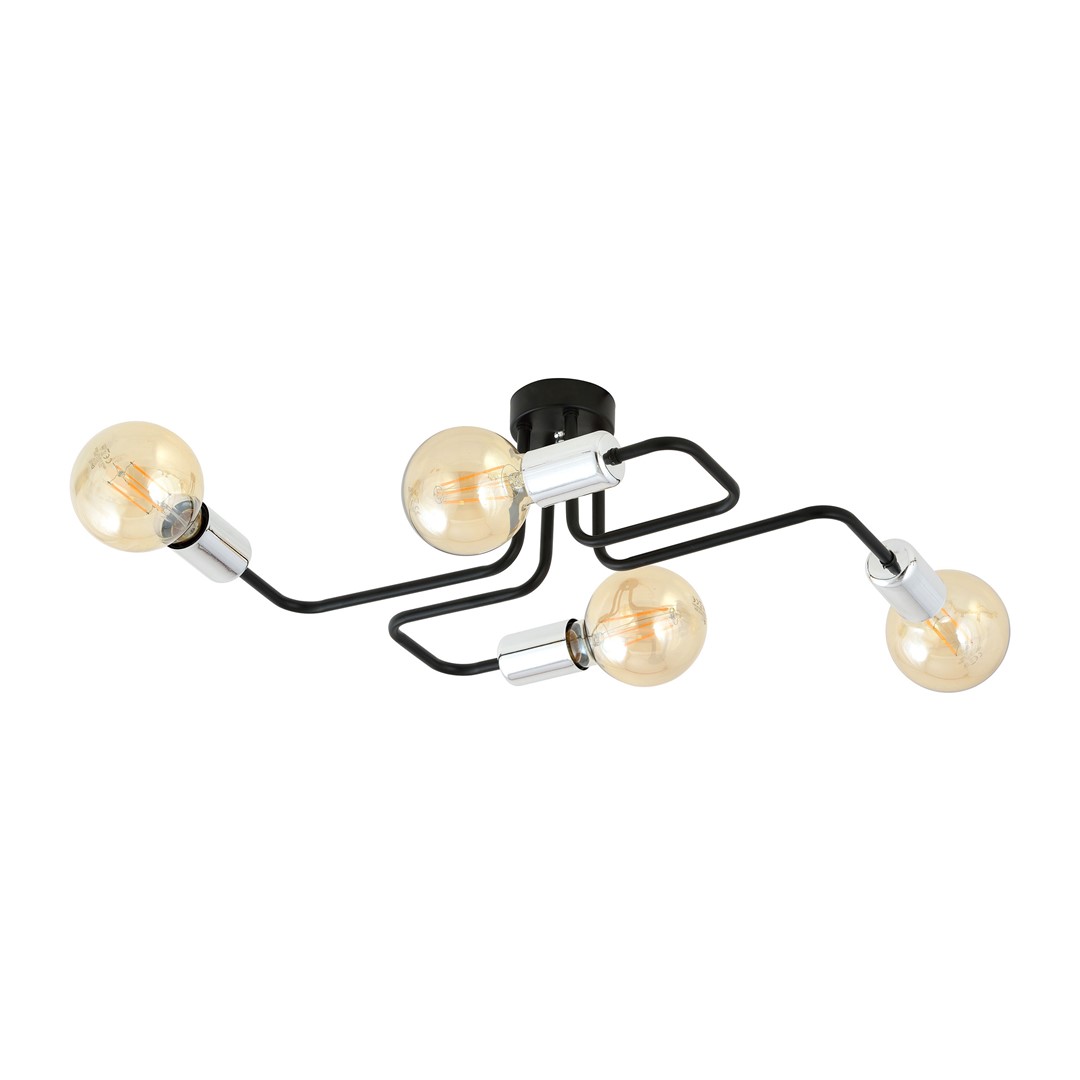 Emibig Stropna svjetiljka VEKEN 230V 15W MAX LED E27 Čelik Crna/ Srebrna - Slika 2