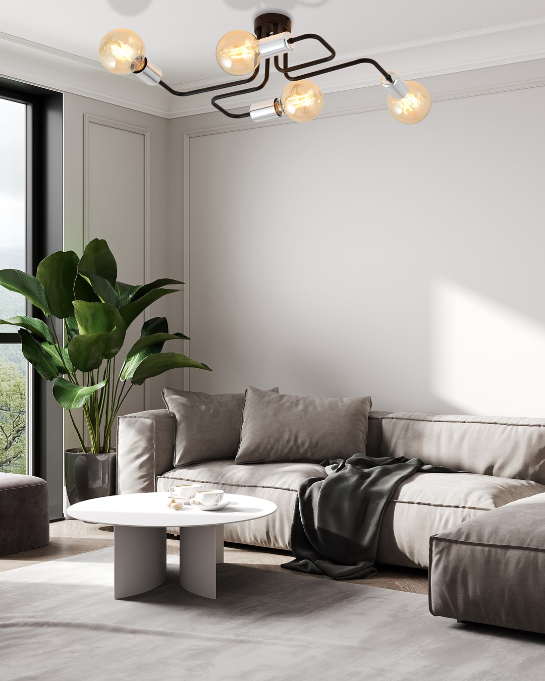 Emibig Stropna svjetiljka VEKEN 230V 15W MAX LED E27 Čelik Crna/ Srebrna - Slika 3