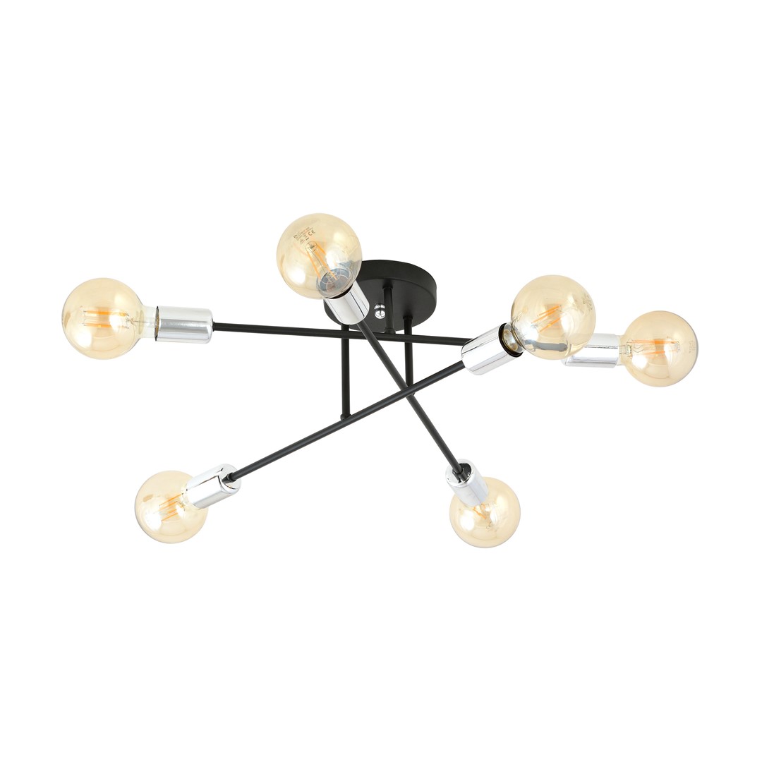 Emibig Stropna svjetiljka VEKEN 230V 15W MAX LED E27 Čelik Crna/ Srebrna - Slika 2