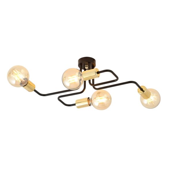 Emibig Stropna svjetiljka VEKEN 230V 15W MAX LED E27 Čelik Crna/ Zlatna