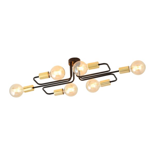 Emibig Stropna svjetiljka VEKEN 230V 15W MAX LED E27 Čelik Crna/ Zlatna