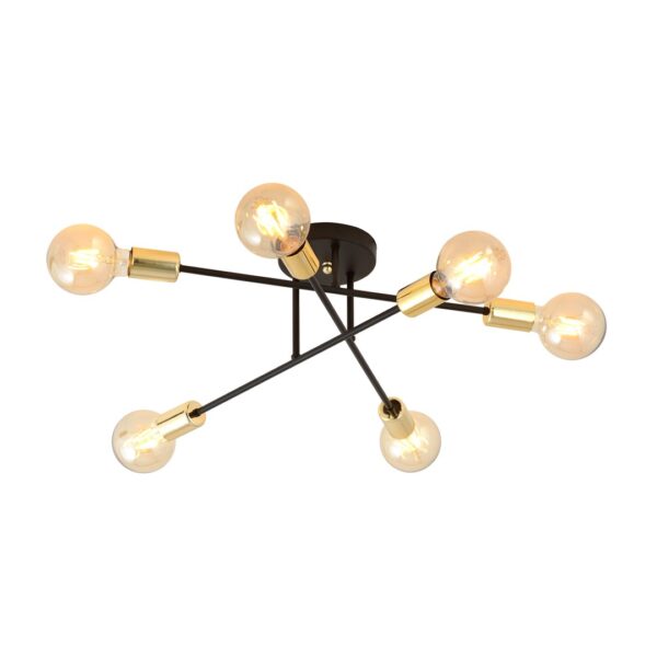 Emibig Stropna svjetiljka VEKEN 230V 15W MAX LED E27 Čelik Crna/ Zlatna