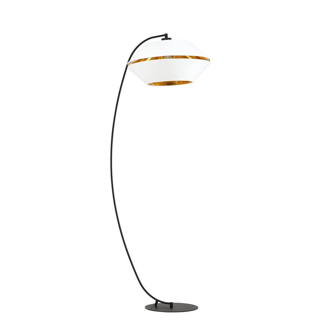Emibig Podna lampa PIANO 230V 15W MAX LED E27 Čelik/ Tkanina Crna - Slika 2