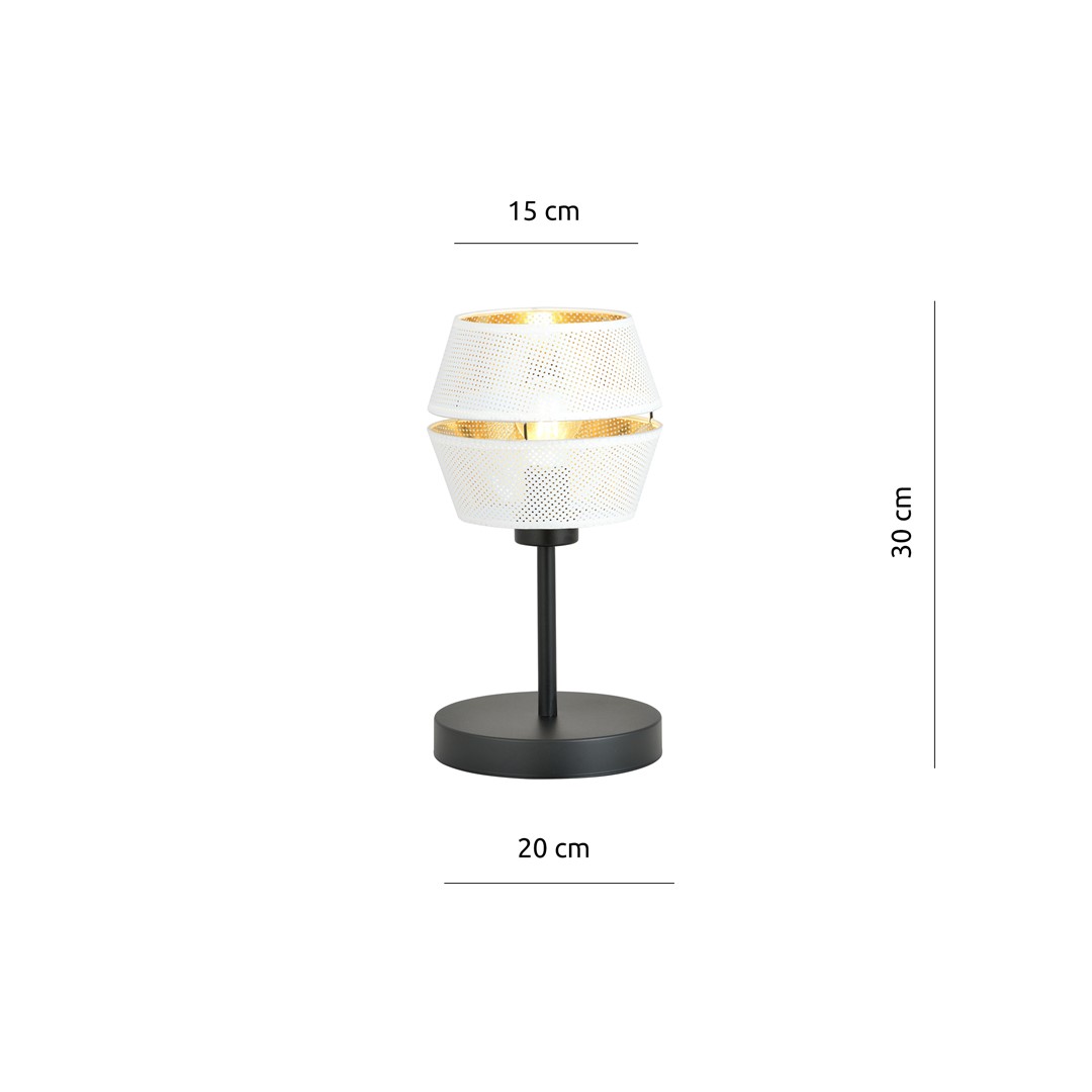 Emibig Stolna lampa MALIA 230V 15W MAX LED E27 Čelik/ Tkanina Crna - Slika 4