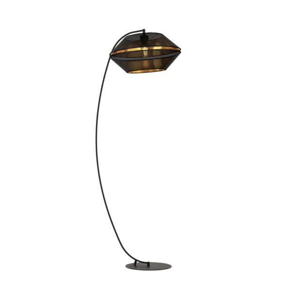 Emibig Podna lampa MALIA 230V 15W MAX LED E27 Čelik/ Tkanina Crna