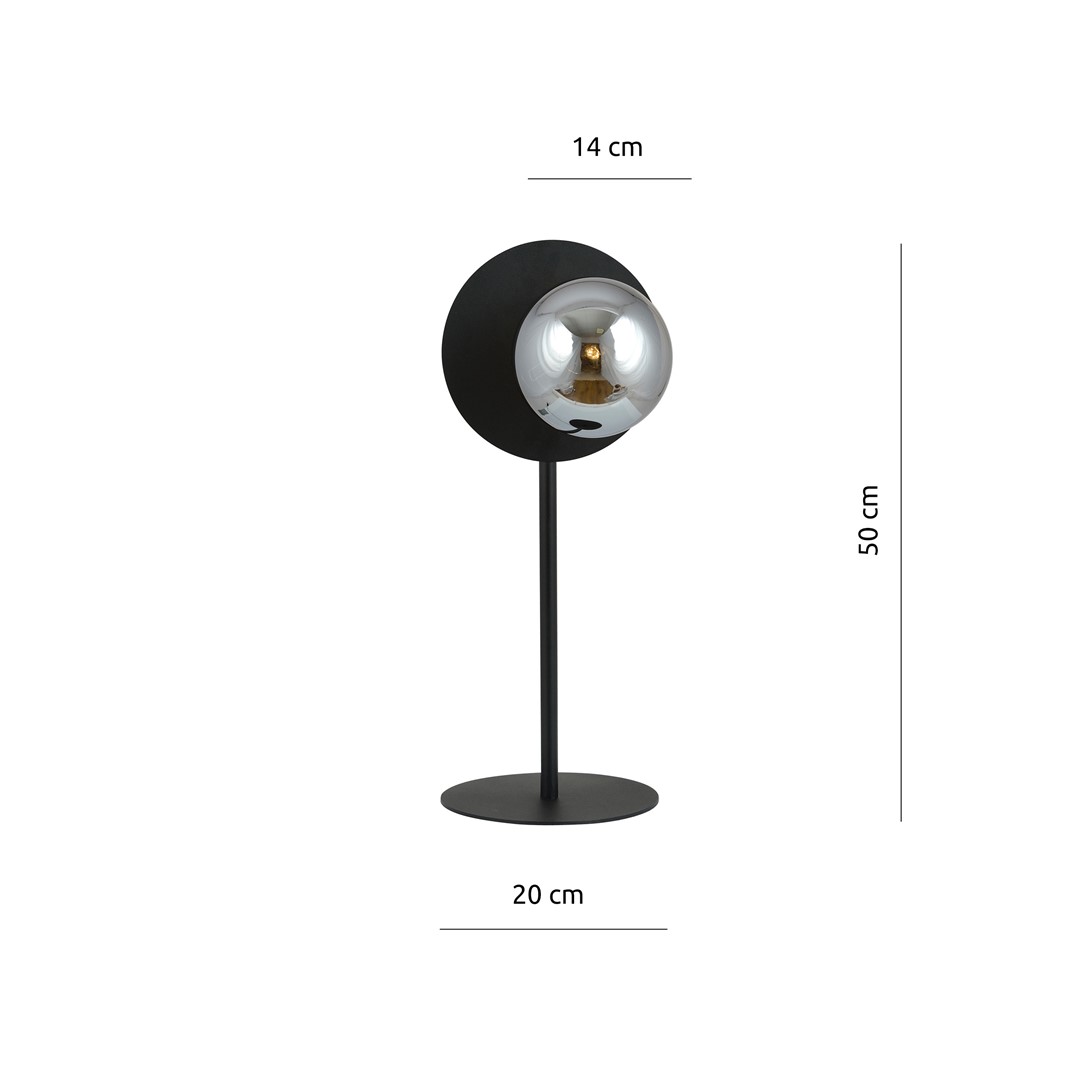 Emibig Stolna lampa OSLO 230V 10W MAX LED E14 Čelik/ Staklo Crna - Slika 4