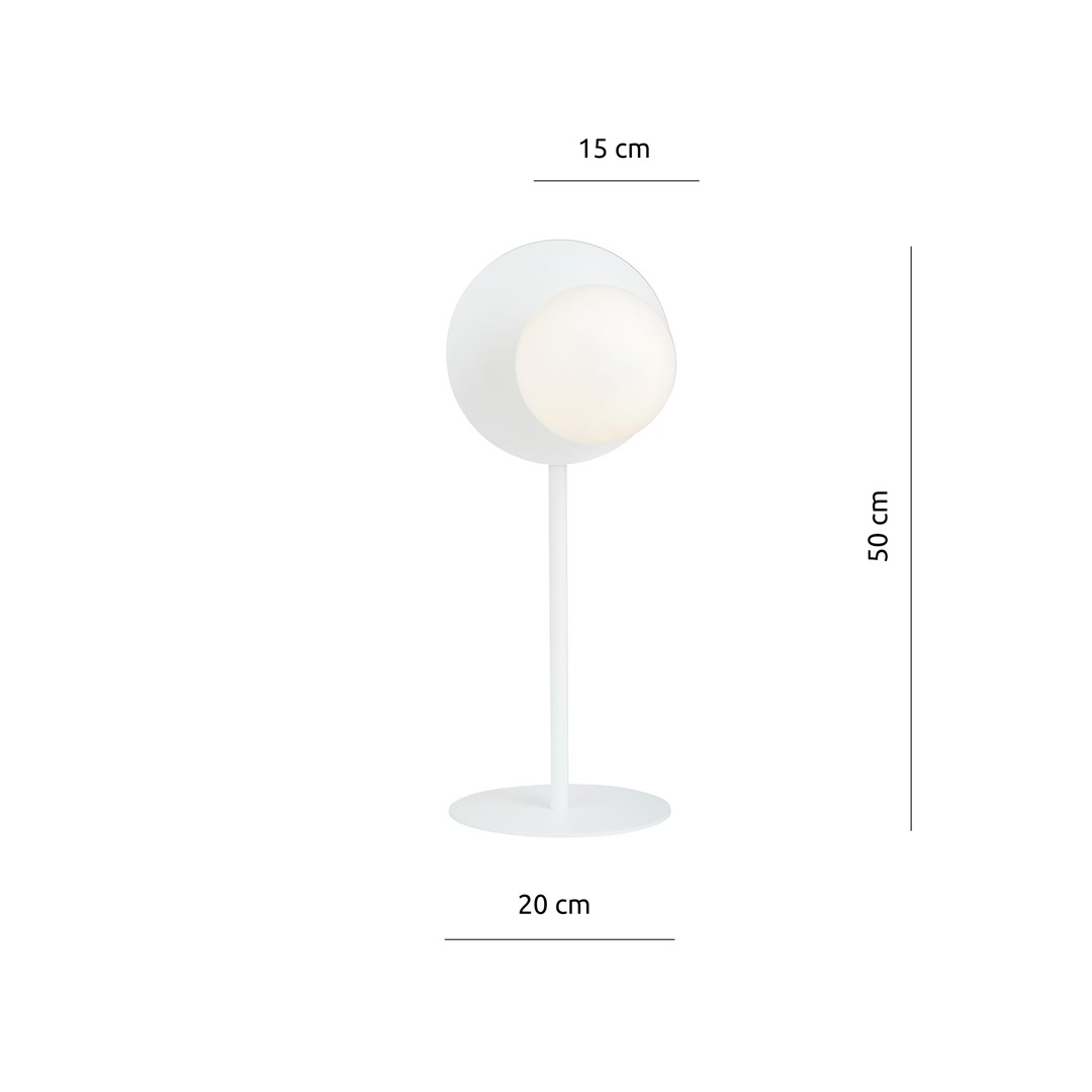 Emibig Stolna lampa OSLO 230V 10W MAX LED E14 Čelik/ Staklo Bijela - Slika 4