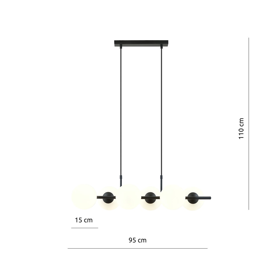Emibig Visilica RORY 230V 10W MAX LED E14 Čelik/ Staklo Crna - Slika 4
