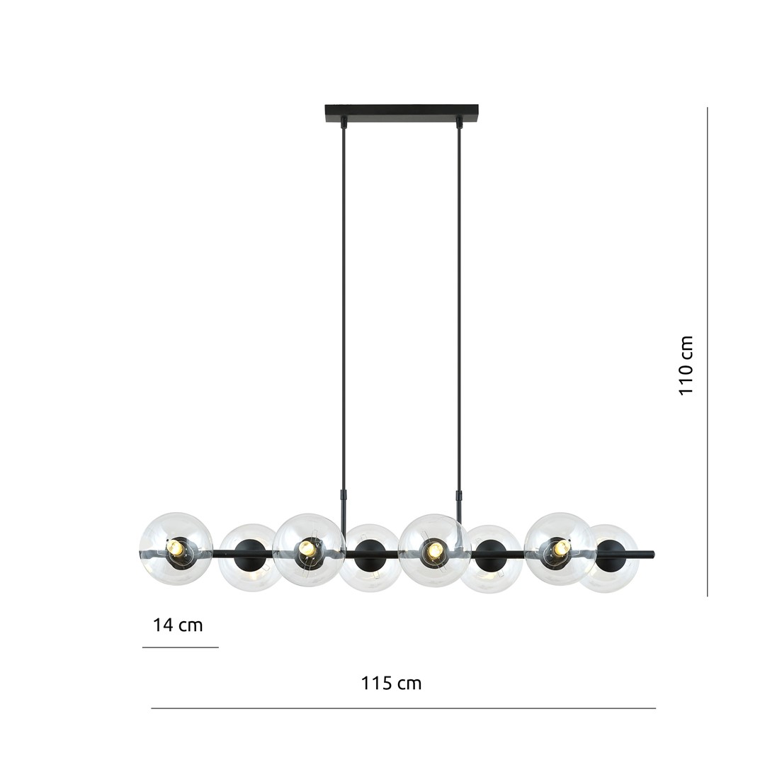 Emibig Visilica RORY 230V 10W MAX LED E14 Čelik/ Staklo Crna - Slika 4