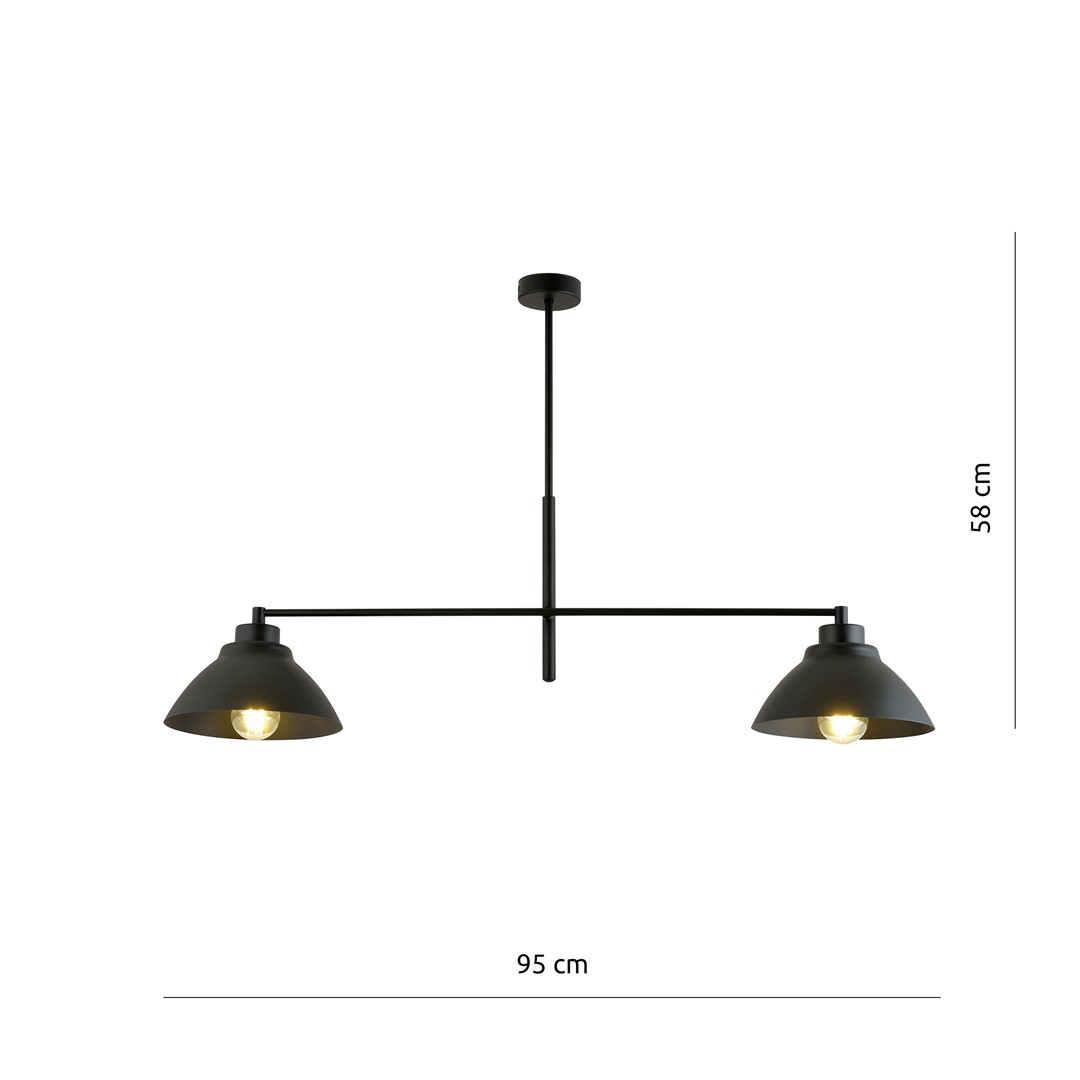 Emibig Luster MAVERICK 230V 15W MAX LED E27 Čelik Crna - Slika 4