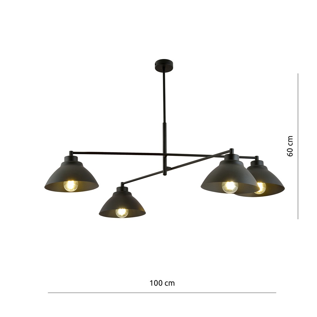 Emibig Luster MAVERICK 230V 15W MAX LED E27 Čelik Crna - Slika 4