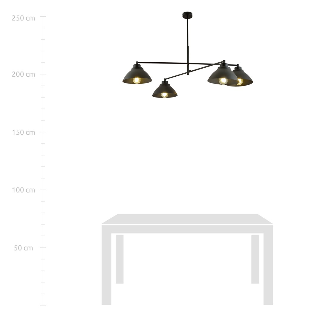Emibig Luster MAVERICK 230V 15W MAX LED E27 Čelik Crna - Slika 5