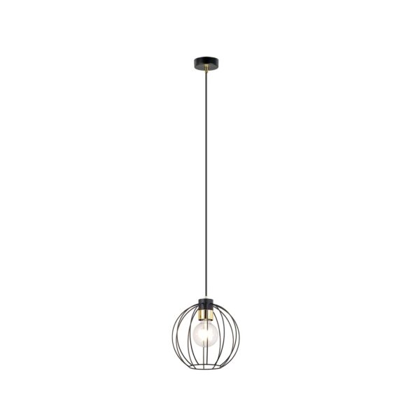 Emibig Visilica GINO 230V 15W MAX LED E27 Čelik Crna/ Zlatna