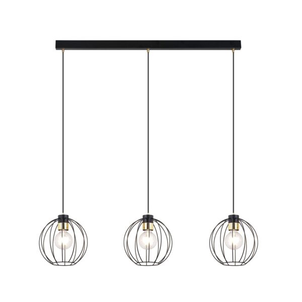 Emibig Visilica GINO 230V 15W MAX LED E27 Čelik Crna/ Zlatna