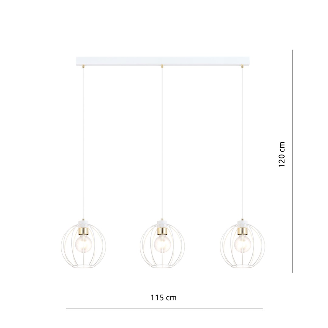 Emibig Visilica GINO 230V 15W MAX LED E27 Čelik Bijela/ Zlatna - Slika 4