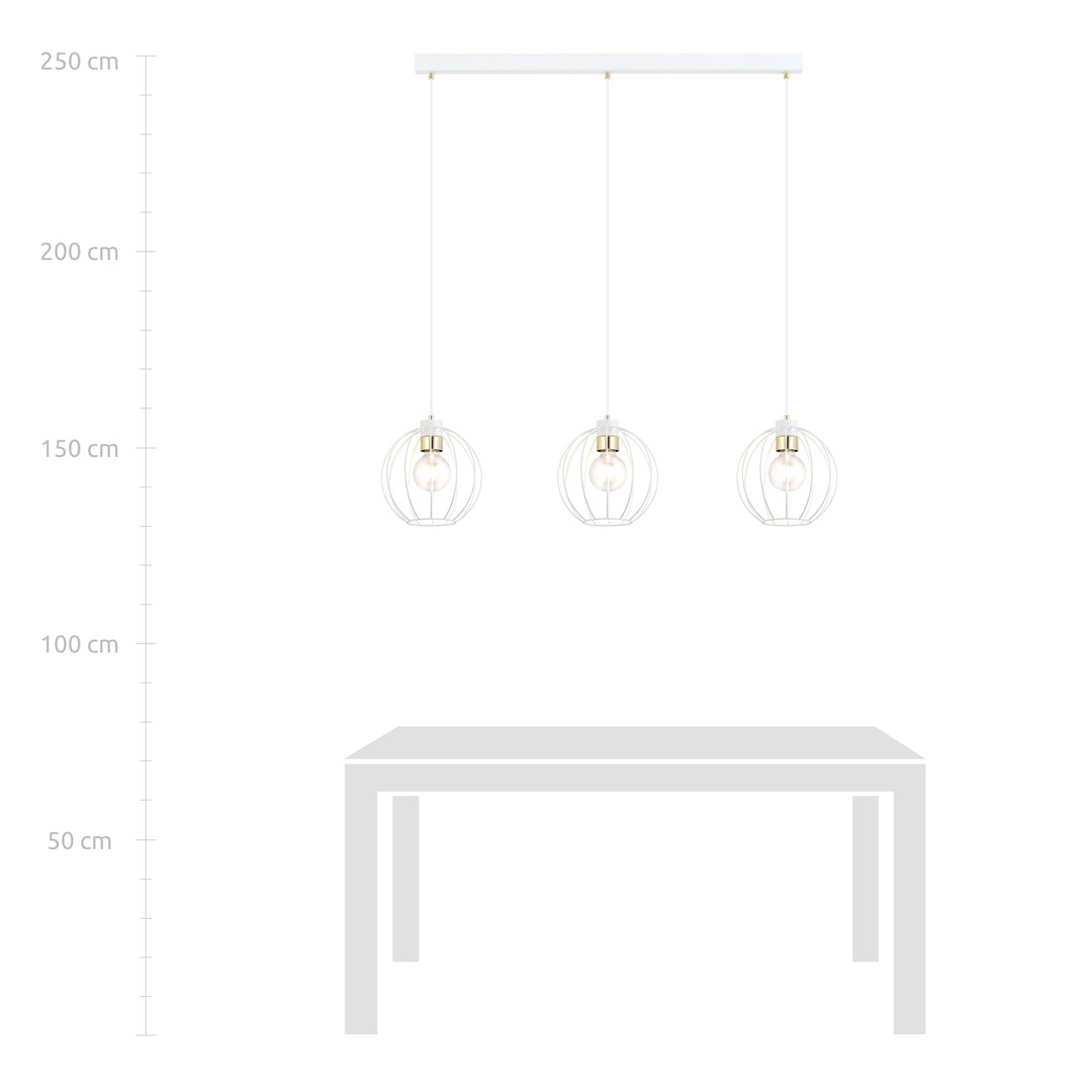 Emibig Visilica GINO 230V 15W MAX LED E27 Čelik Bijela/ Zlatna - Slika 5