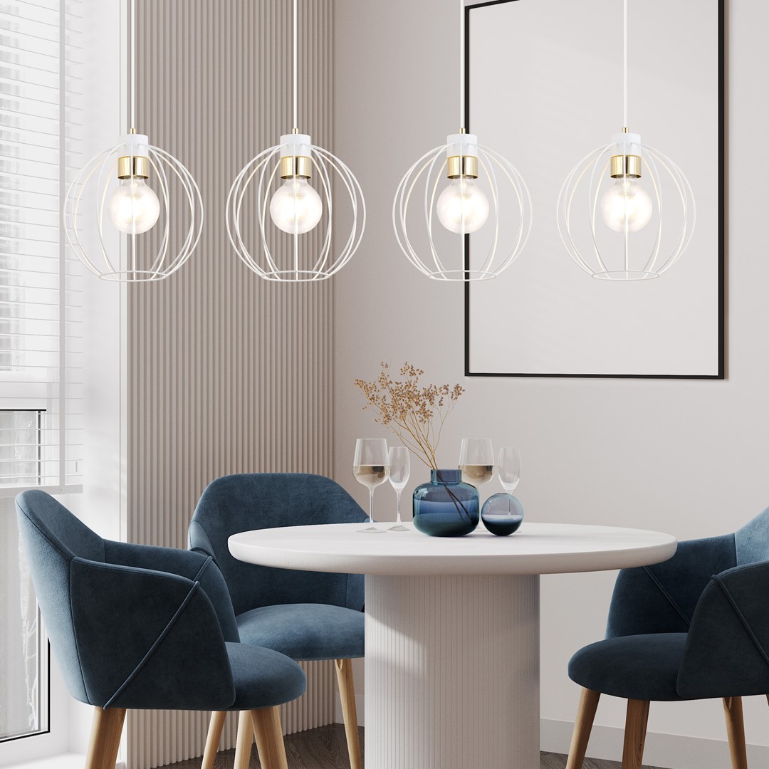 Emibig Visilica GINO 230V 15W MAX LED E27 Čelik Bijela/ Zlatna - Slika 3