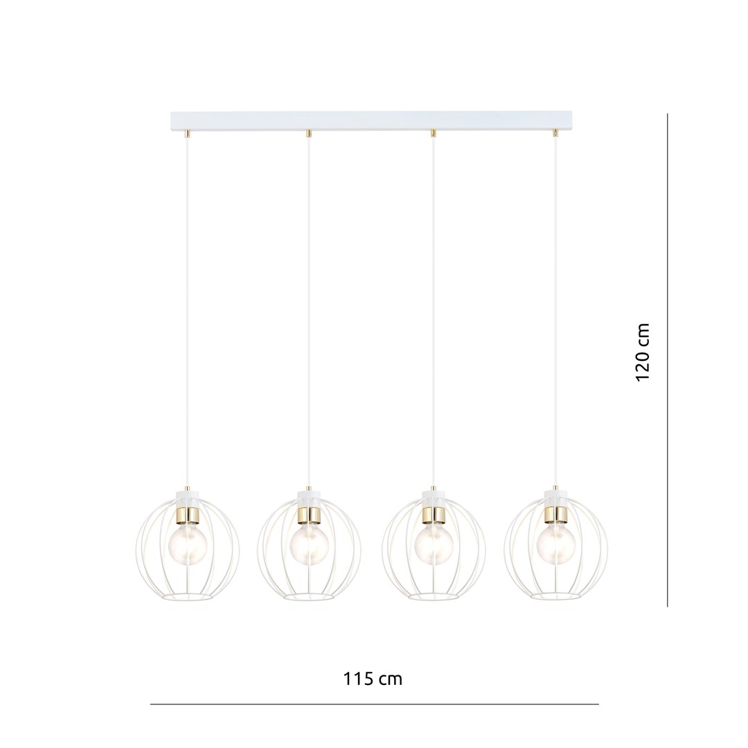 Emibig Visilica GINO 230V 15W MAX LED E27 Čelik Bijela/ Zlatna - Slika 4