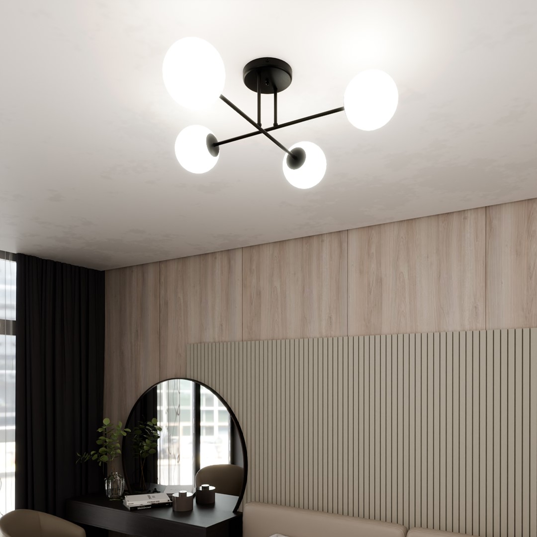 Emibig Stropna svjetiljka ROMA 230V 10W MAX LED E14 Čelik/ Staklo Crna - Slika 5
