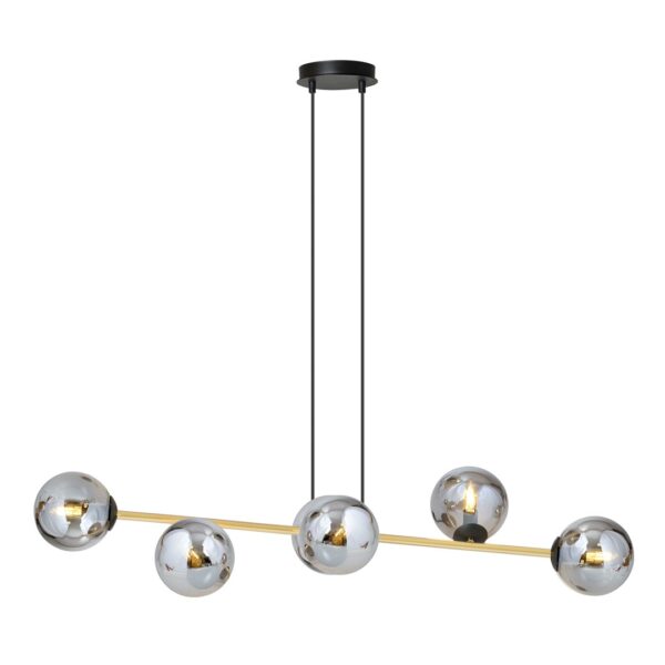 Emibig Visilica GRAVITY 230V 10W MAX LED E14 Čelik/ Staklo Crna/ Zlatna