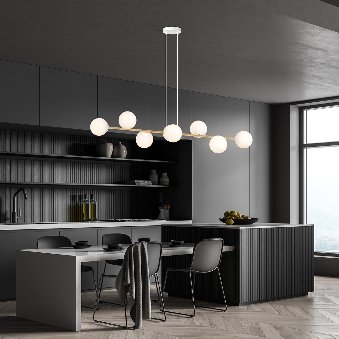 Emibig Visilica GRAVITY 230V 10W MAX LED E14 Čelik/ Staklo Bijela/ Zlatna - Slika 3