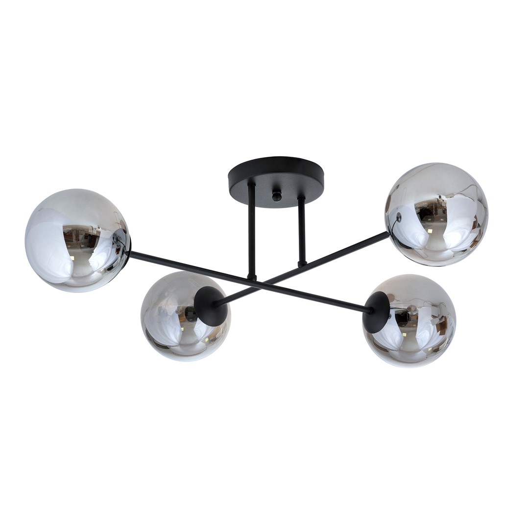 Emibig Stropna svjetiljka ROMA 230V 10W MAX LED E14 Čelik/ Staklo Crna - Slika 2